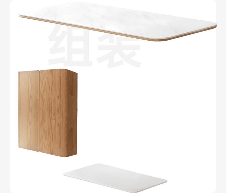 Oak Rock Plate Italian Standing Long Dining Table