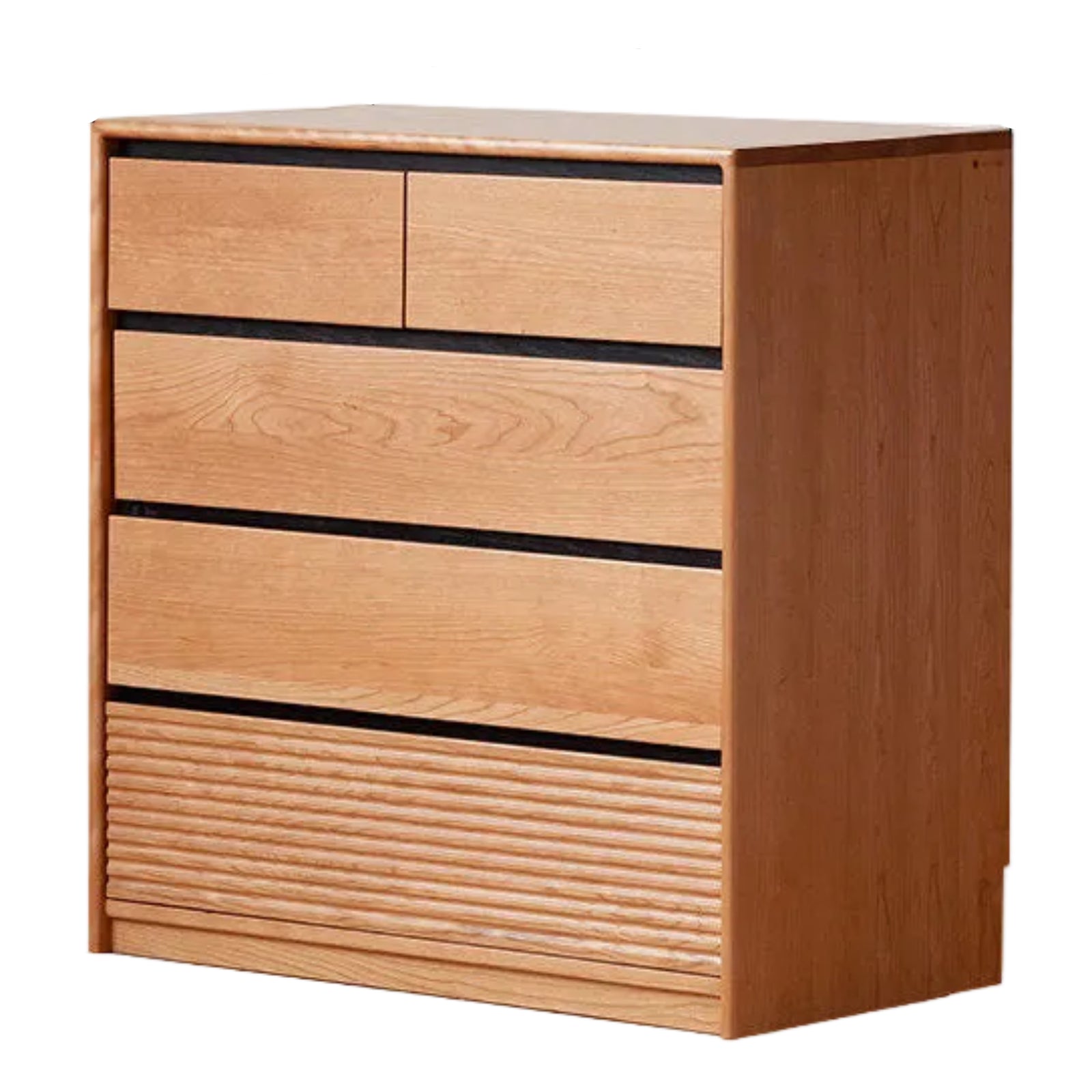 Cherry, Ash Solid Wood Medieval Style Drawer Cabinet.