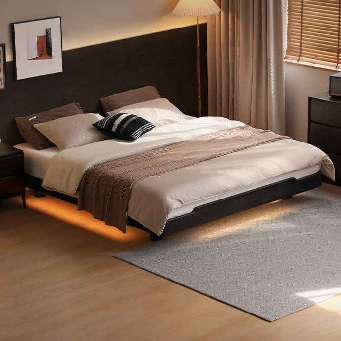 Oak Solid Wood Suspended platform bed, headboard-free Modern American Light Bed
