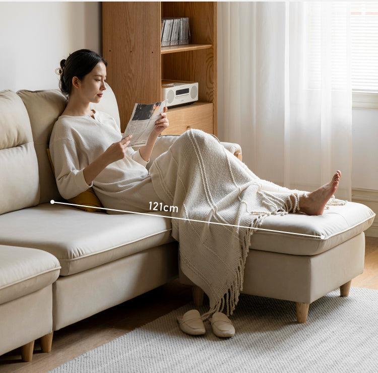 Ash Solid Wood Technology Fabric Corner Sofa.