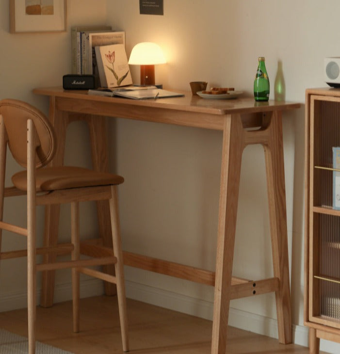 Rock slab bar table oak solid wood"
