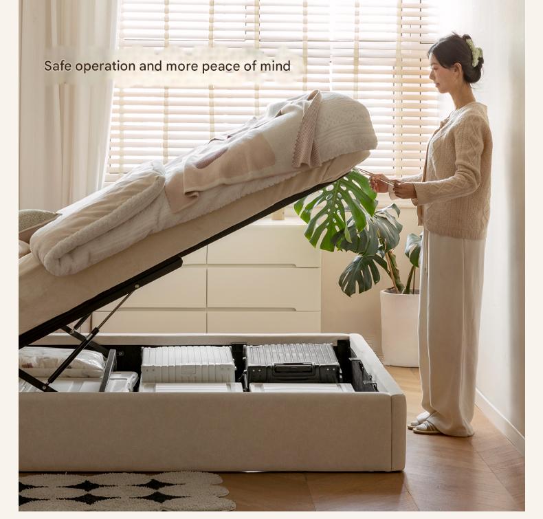 Cloud Upholstered Storage Bed with Tufted Wingback Headboard