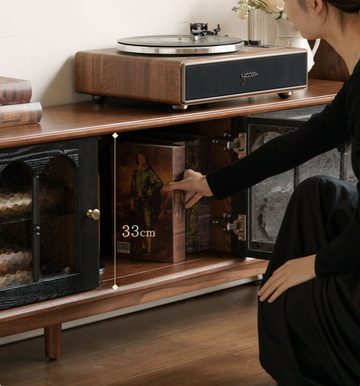 Ash Solid Wood French Retro TV Cabinet