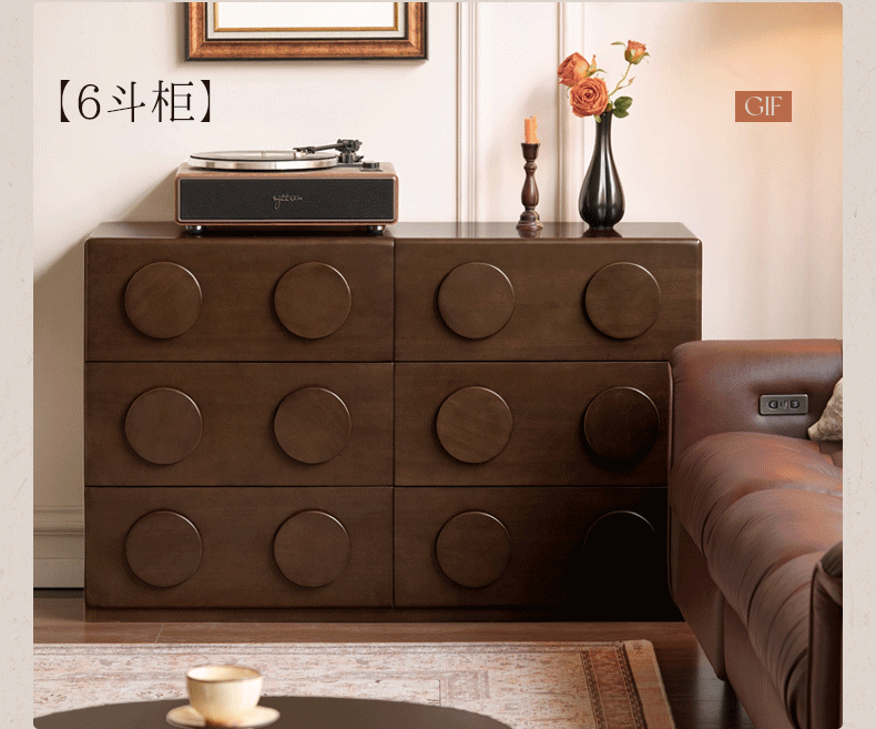 Poplar Solid Wood Retro Medieval Style Rotating Vanity Table.