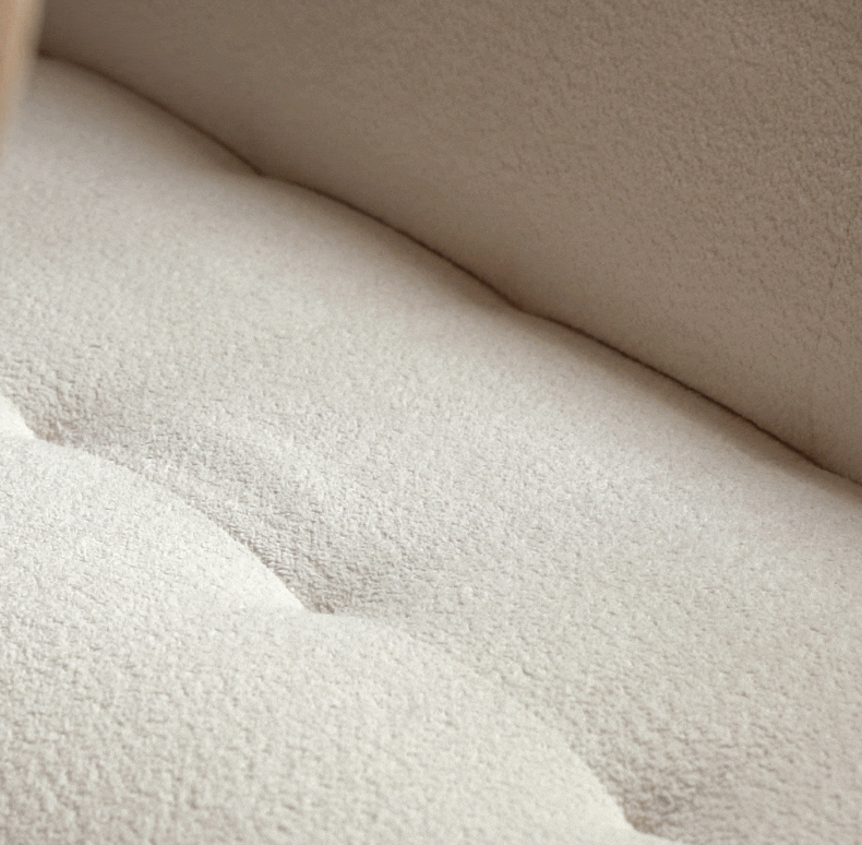 Fabric Sofa White Cream Style Sitting and Sleeping Sofa.