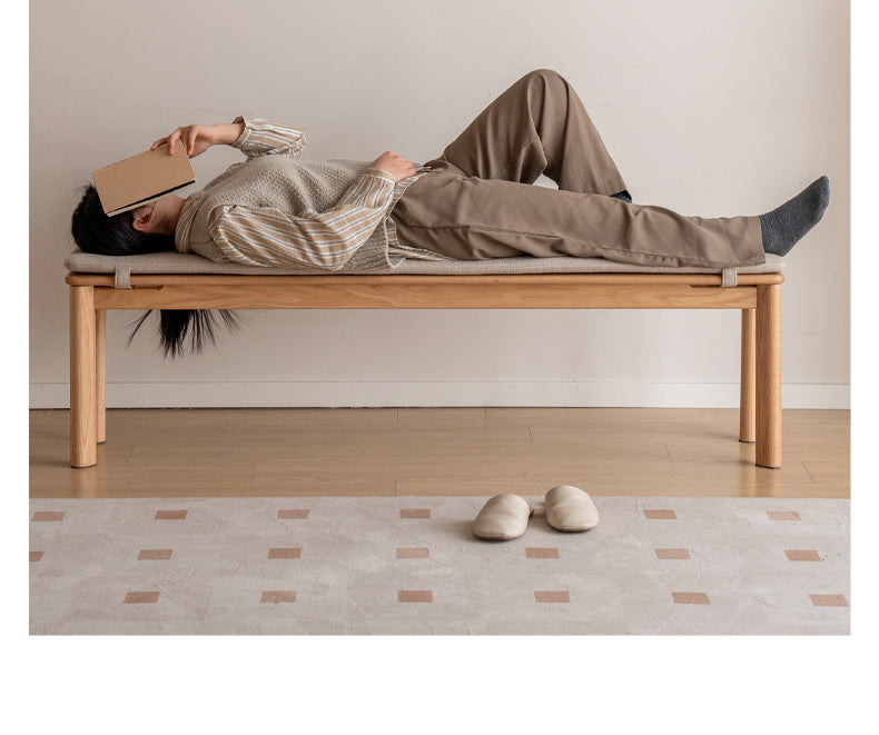 Oak Solid Wood Modern Long Bench