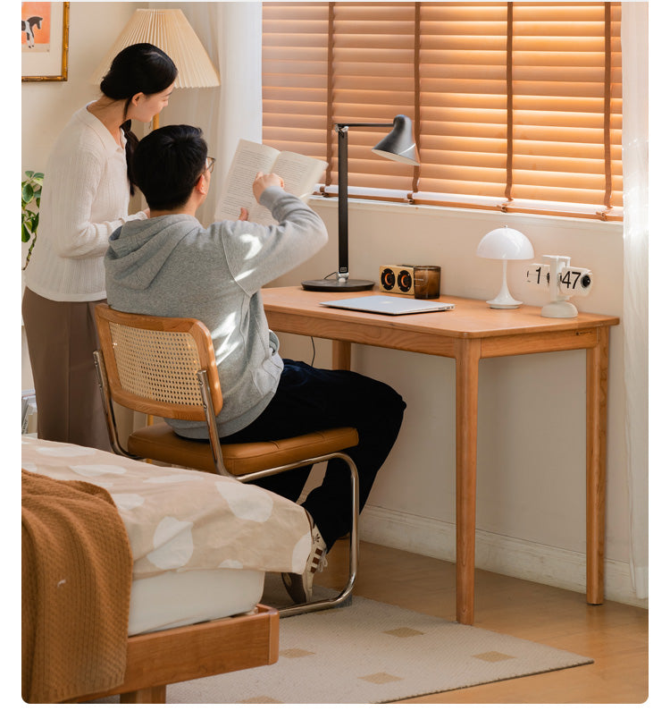 Cherry Solid Wood Desk Medieval Study Computer Desk