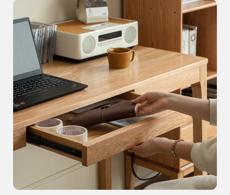 Oak Solid Wood Office Nordic Desk