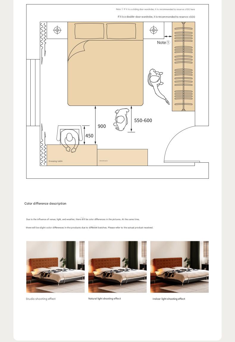 Fabric Flannel Soft Bed Bauhaus Style