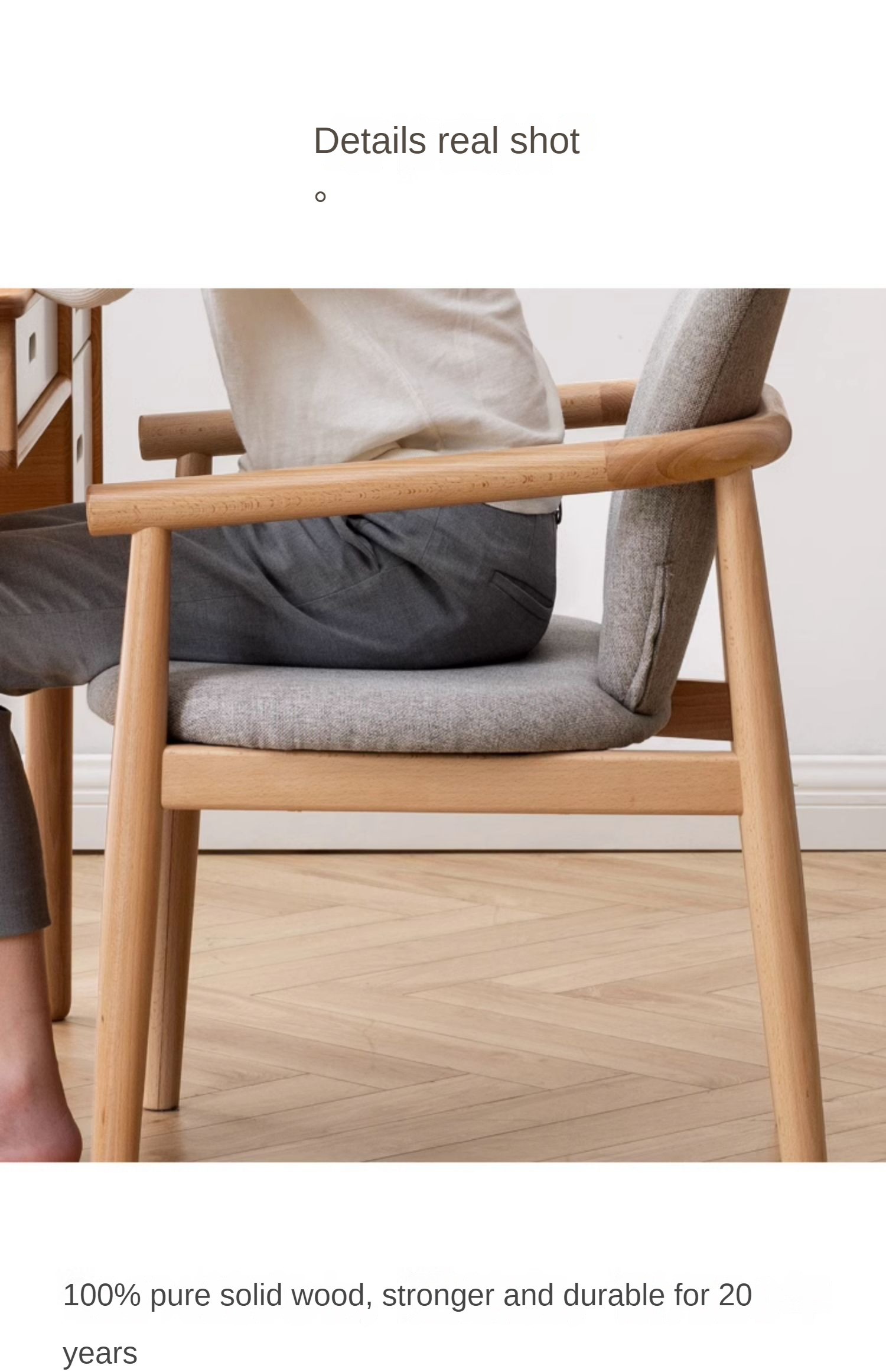 Beech Solid Wood Armchair Nordic)