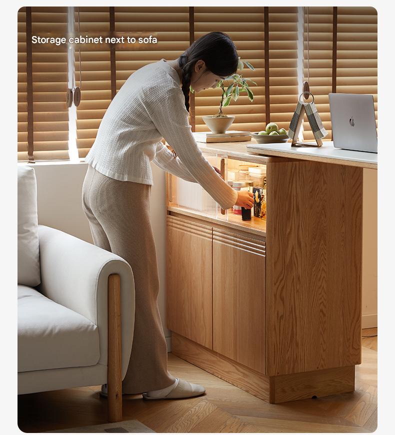 Oak Solid Wood Retractable Rock Plate Bar Table