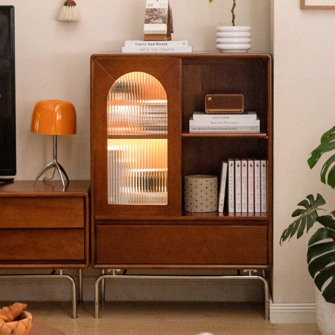 Black Walnut, Poplar Solid Wood Side Cabinet