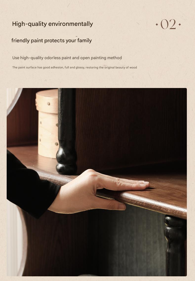 Oak Solid Wood French Retro Bookcase.