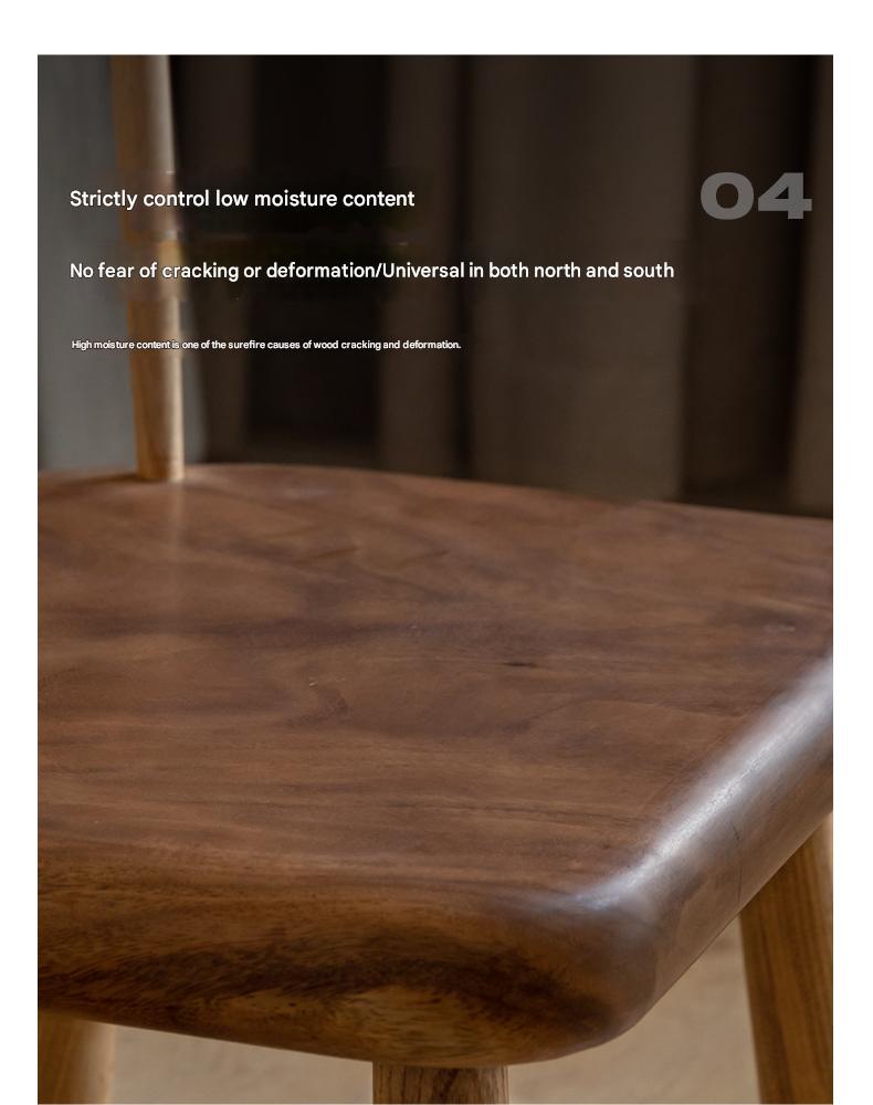 South American Walnut, Black Walnut, Ash Solid Wood Side Chair Small Stool