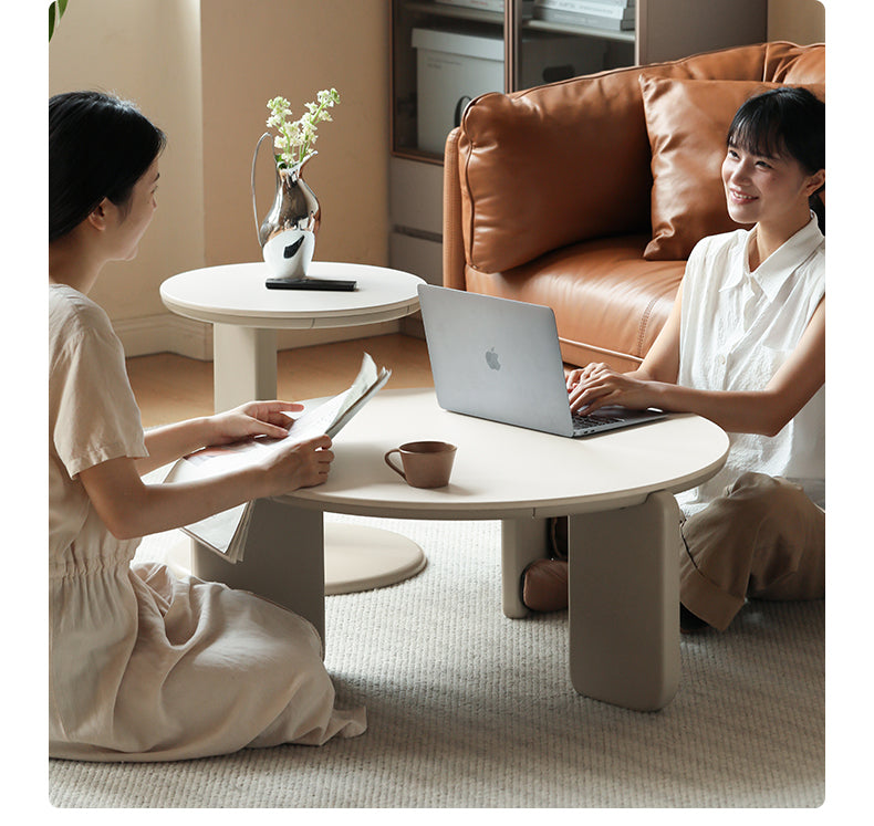 Poplar Solid Wood Rock Plate Combination Coffee Table.