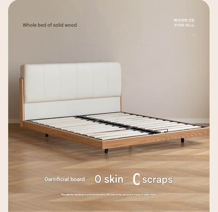 Oak Solid Wood Modern Simple Soft Leaning Bed