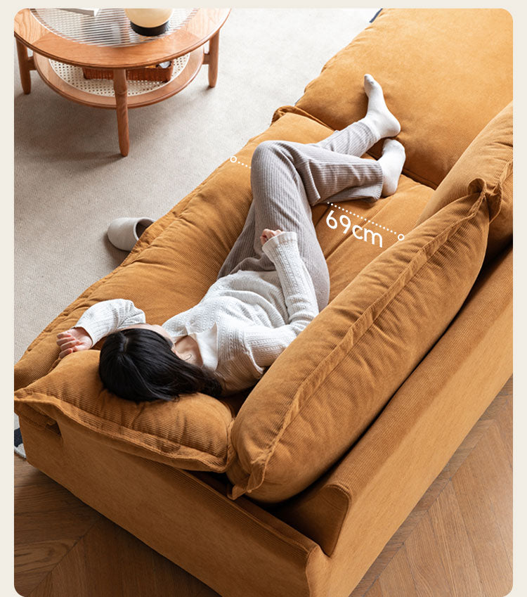 Fabric Down Modern Three-seat Sofa.