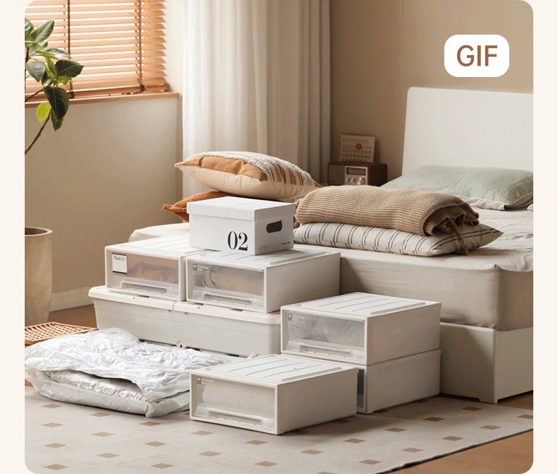 Rubber Wood,Poplar Solid Wood Box Bed, Cream Storage Bed