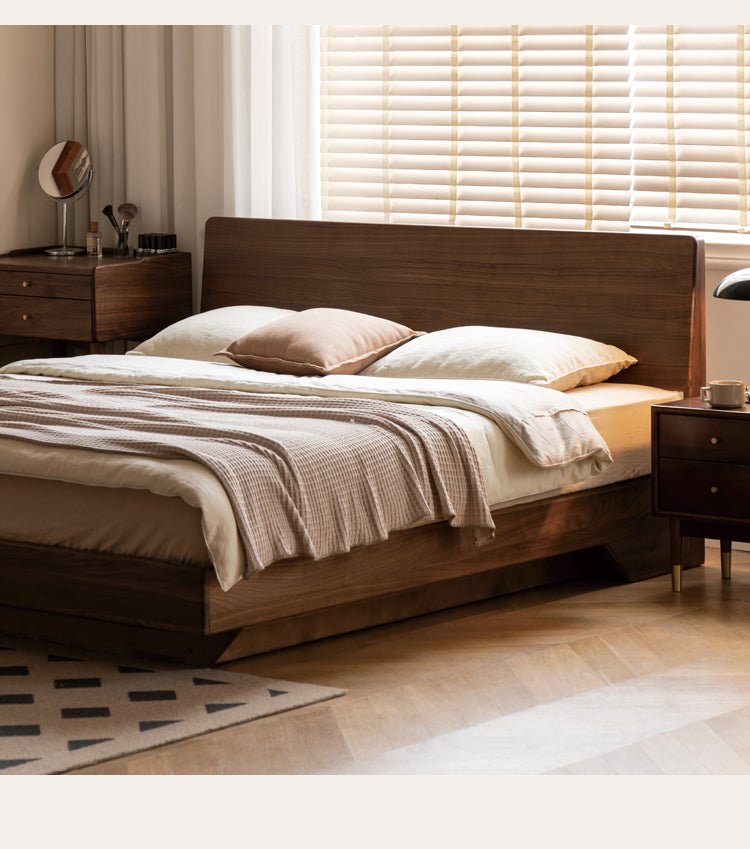 Black Walnut, Oak Suspended Luminous Box Bed
