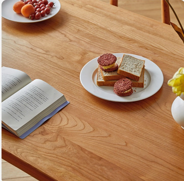 Cherry Wood Dining Table Island Table Integrated Large Board