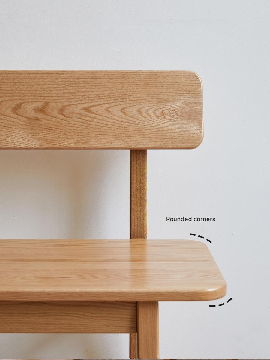 Ash, Oak Solid Wood Nordic Long Bench