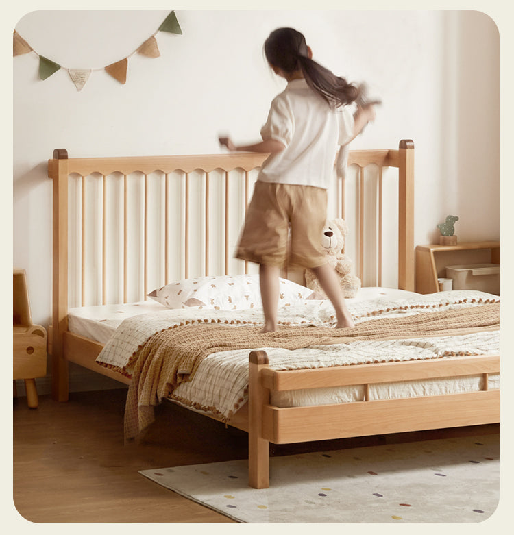 European Beech Solid Wood Modern Children's Bed