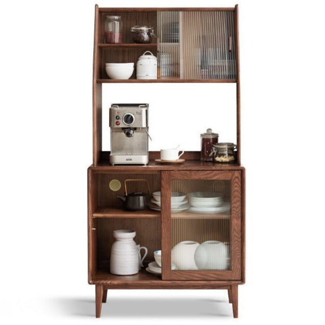 Solid Rubberwood, Oak Solid Wood Sideboard, Buffet Cabinet