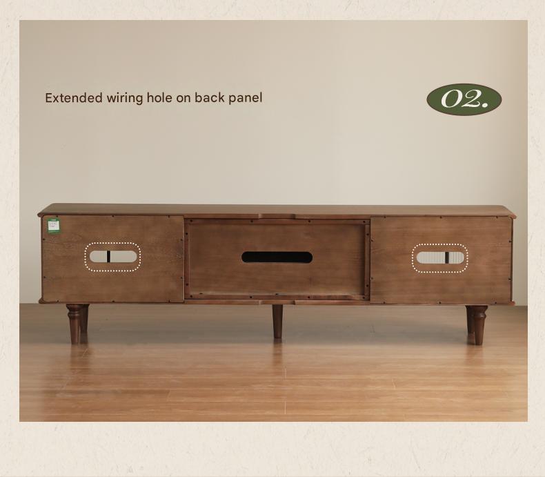 Black Walnut Solid Wood American Retro TV Cabinet.