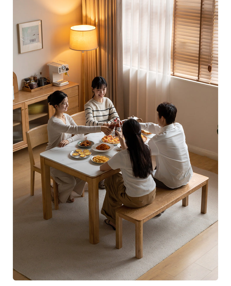 Ash, Oak Solid Wood Long Bench Nordic