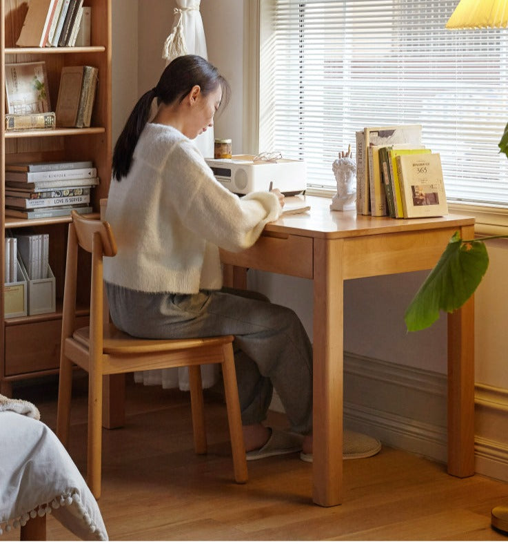 Beech Solid Wood Study Computer Office Desk