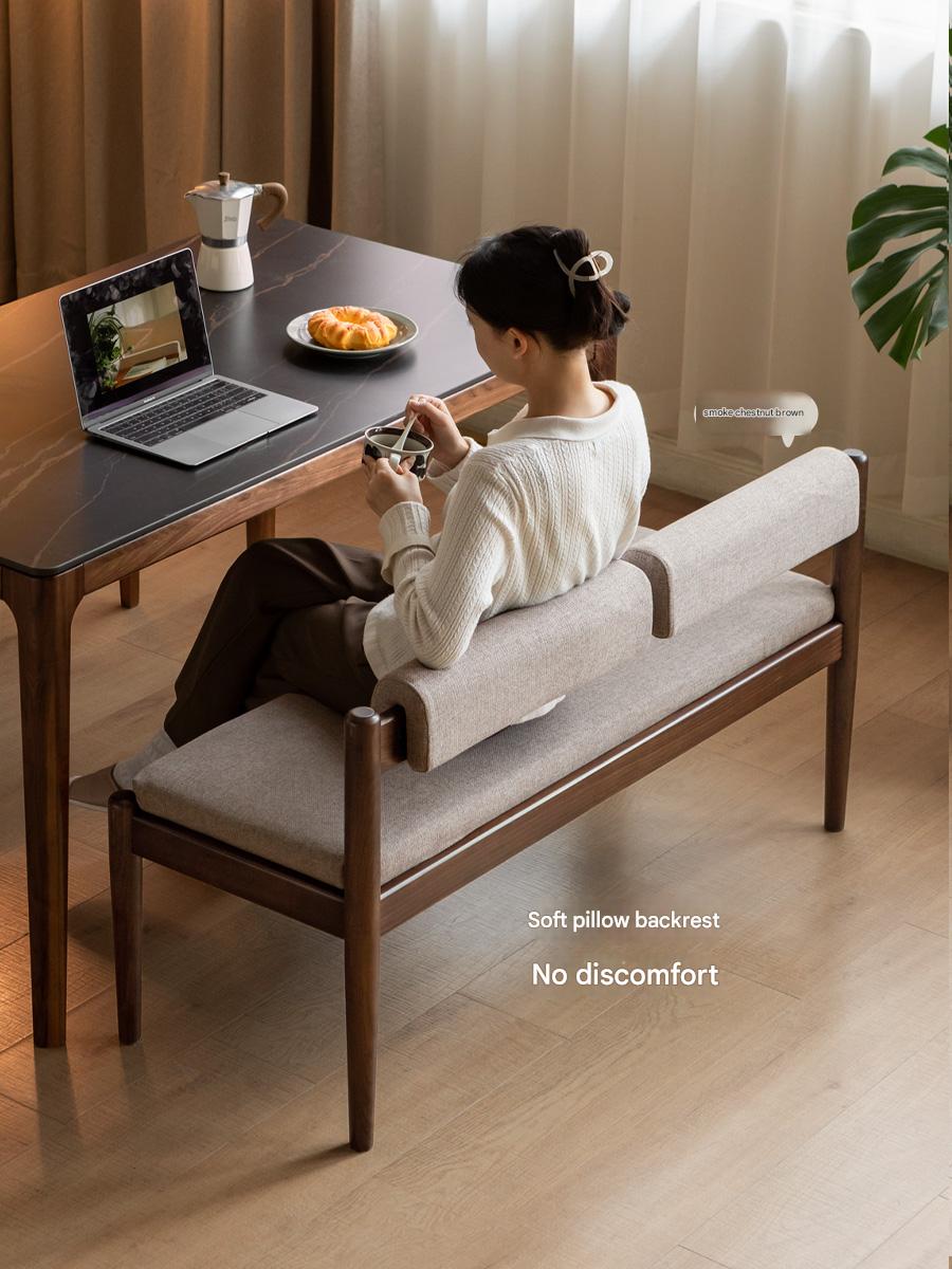 Black Walnut, Oak Solid Wood Long Bench