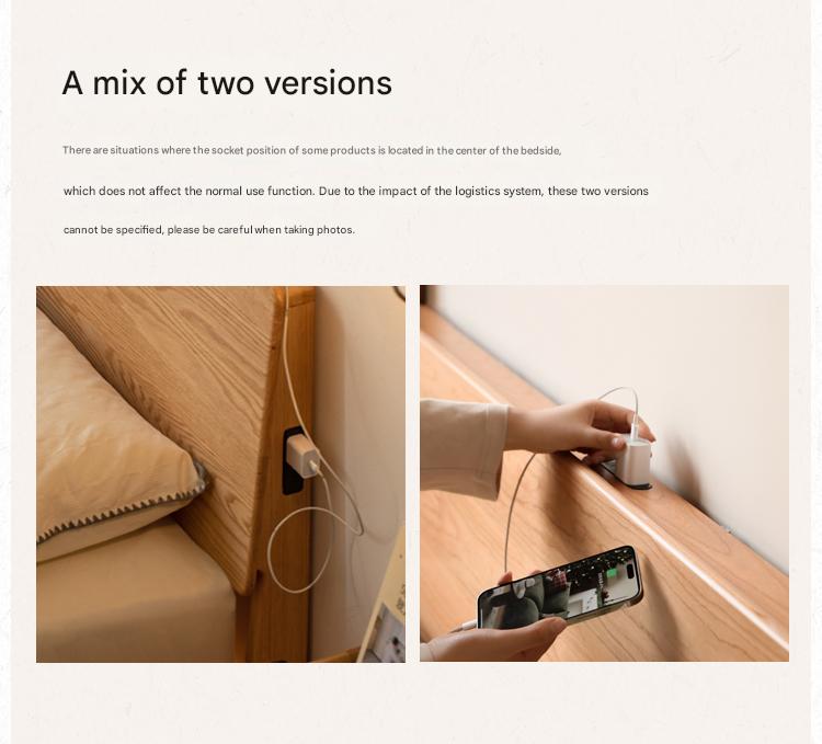 Oak Solid Wood Luminous Suspended Bed