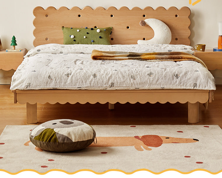 Beech Solid Wood Children's with Scalloped Frame biscuit bed
