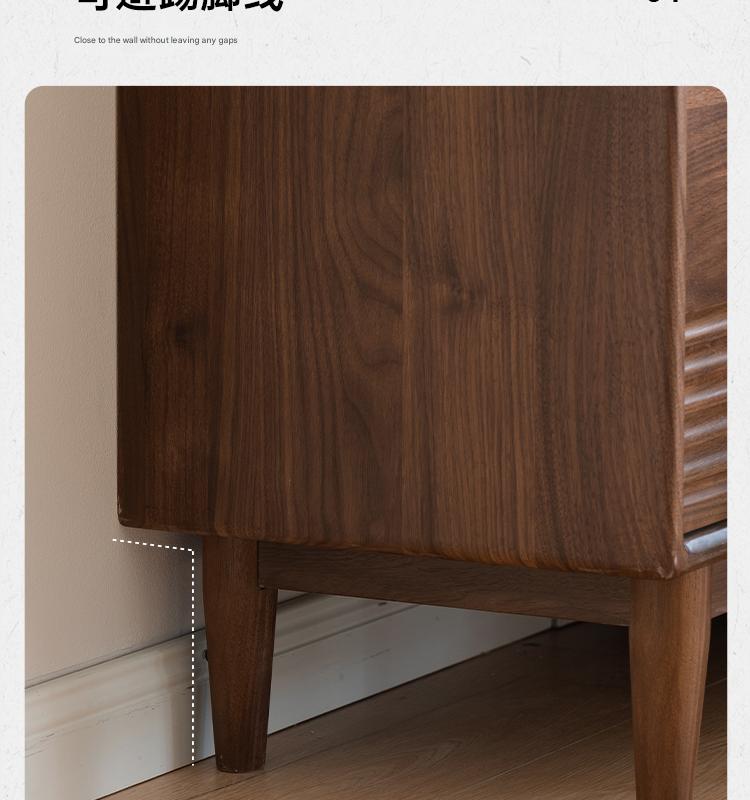 Black Walnut, Golden Sandalwood Solid Wood Antique Locker Retro Side Cabinet.