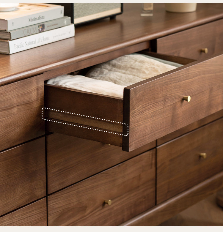 Black Walnut, Oak Solid Wood Drawer, Modern Porch Cabinet