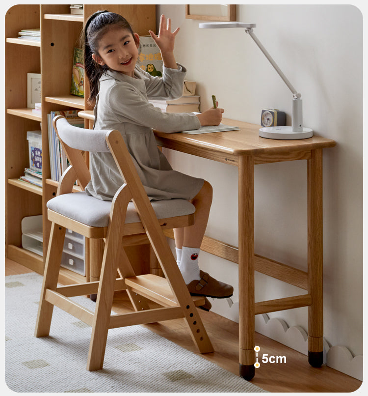 Oak Solid Wood Lifting Study Table Narrow Desk