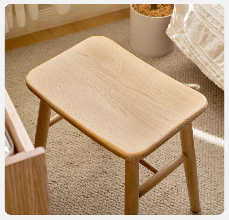 Black Walnut, Ash, Oak, Sandalwood Solid Wood Makeup Stool