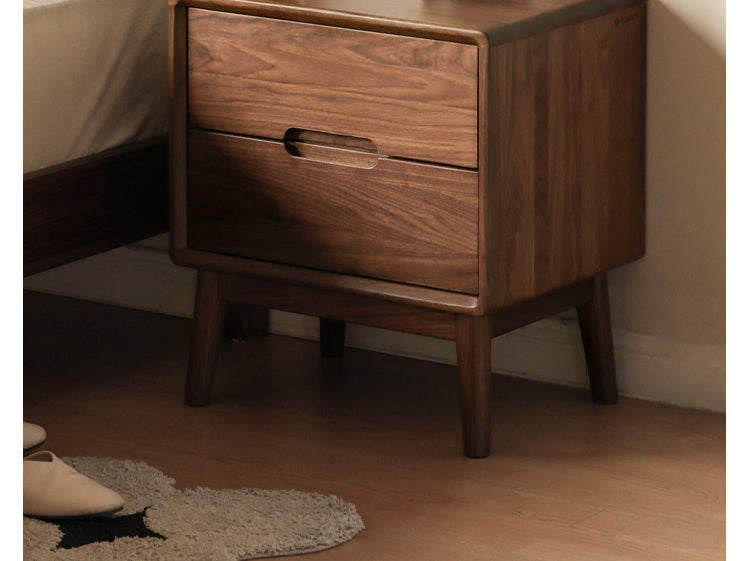 Black Walnut, Sandalwood Solid Wood Nightstand Storage)