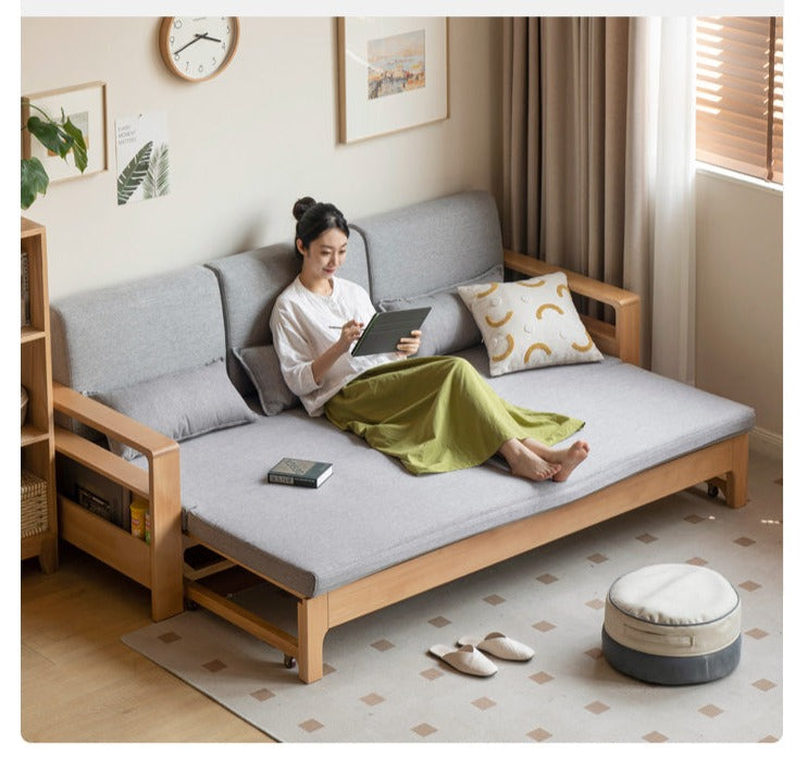 Oak, Beech Solid Wood Sleeper Sofa.