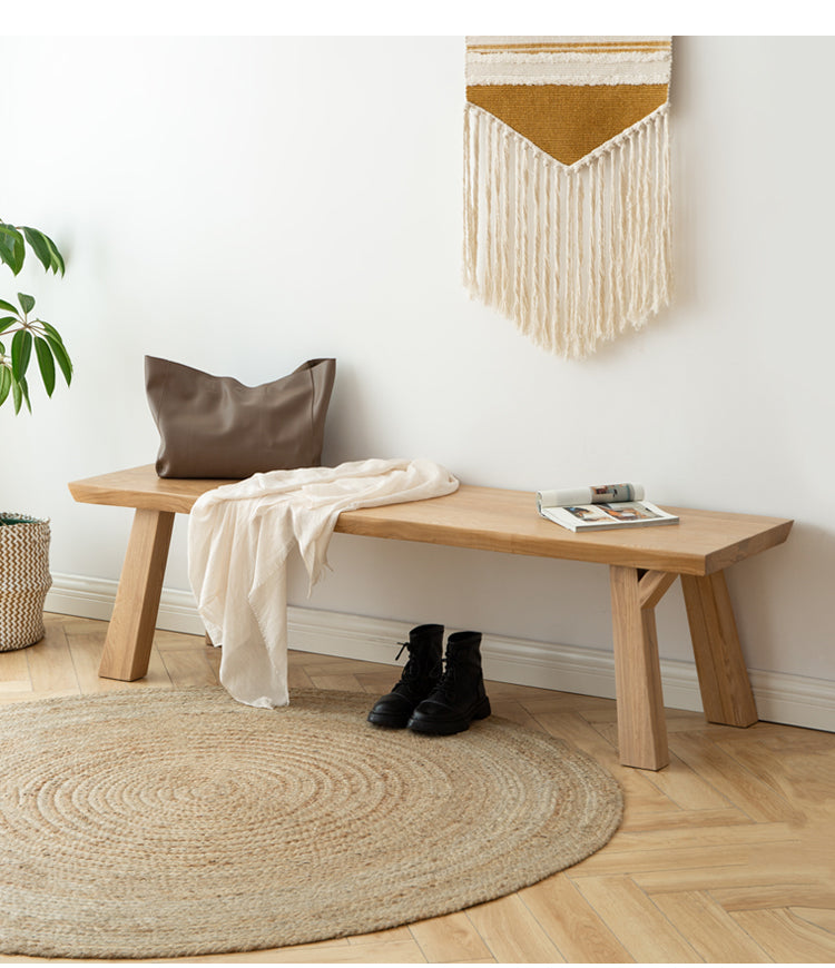 Ash Solid Wood Wabi Sabi Style Bench