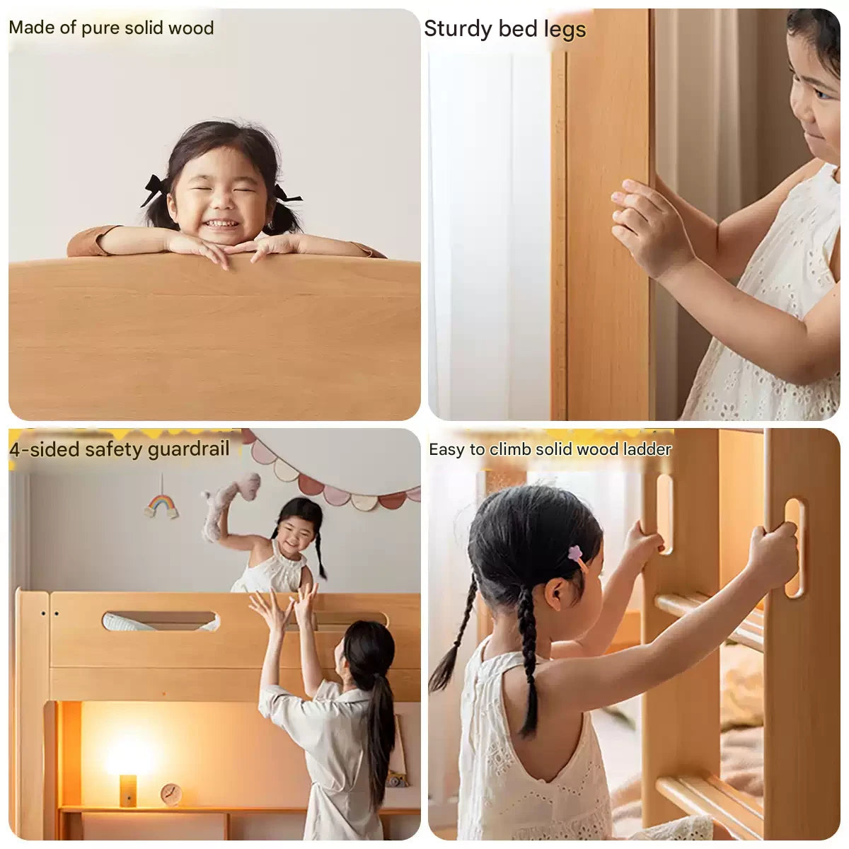 Beech, Rubberwood solid wood Bunk Bed.