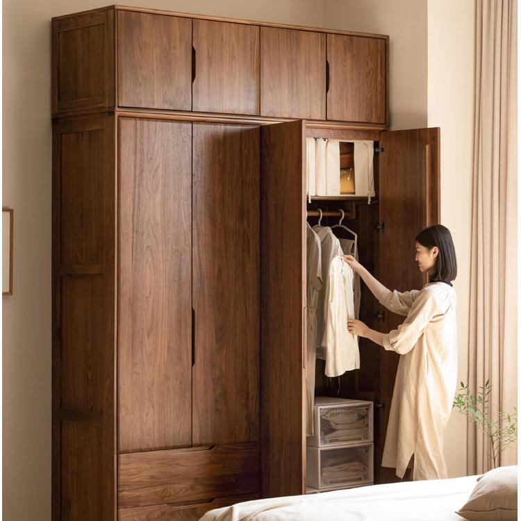 Black Walnut Solid Wood Large Wardrobe.