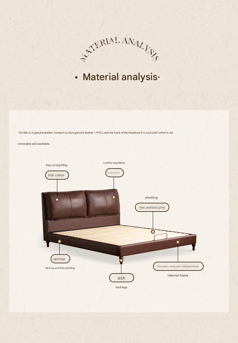 Leather Art Light Luxury Leather Bed