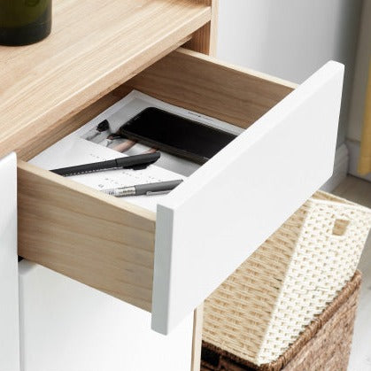 Ash solid wood shoe cabinet"