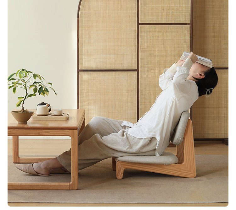 Oak Solid Wood Tea Chair Japanese Style