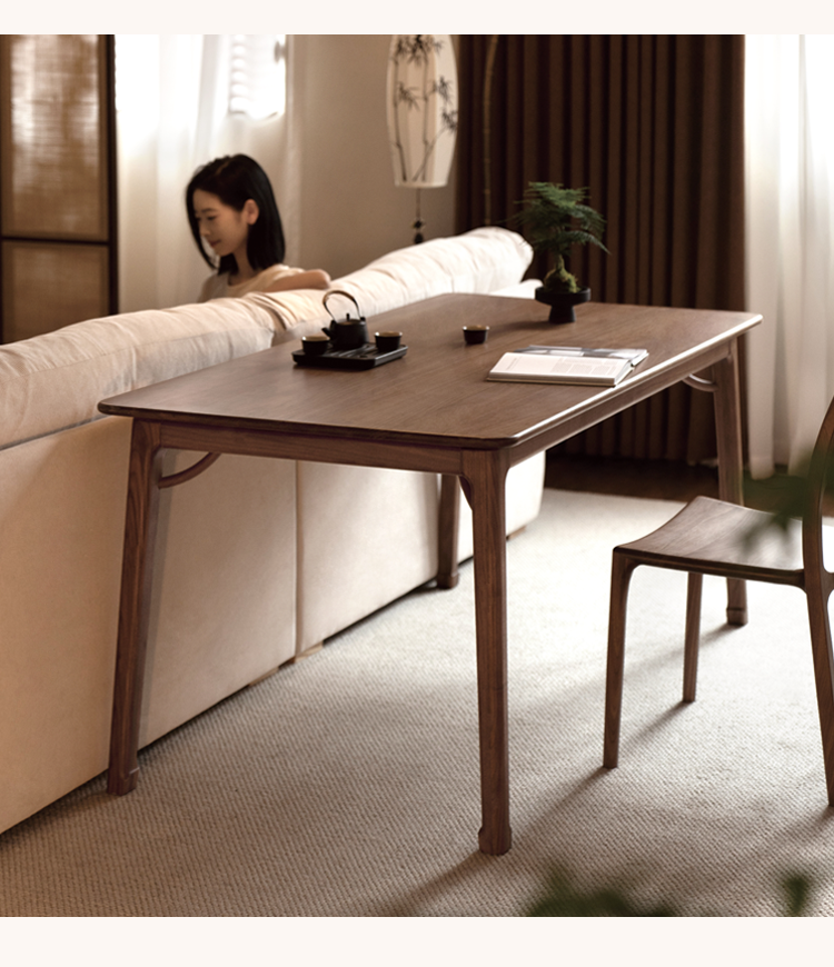 Black Walnut, Ash Solid Wood North American Dining Table