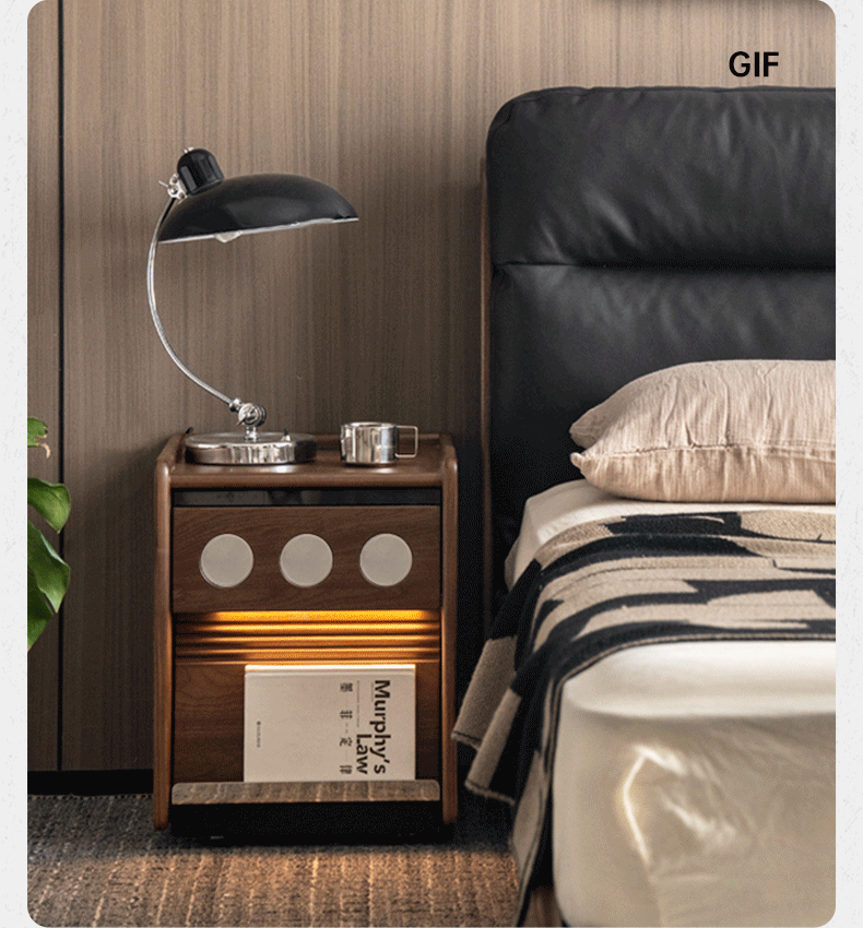 Black Walnut, Cherry, Ash, Sandalwood, Tulipwood Solid Wood Nightstand