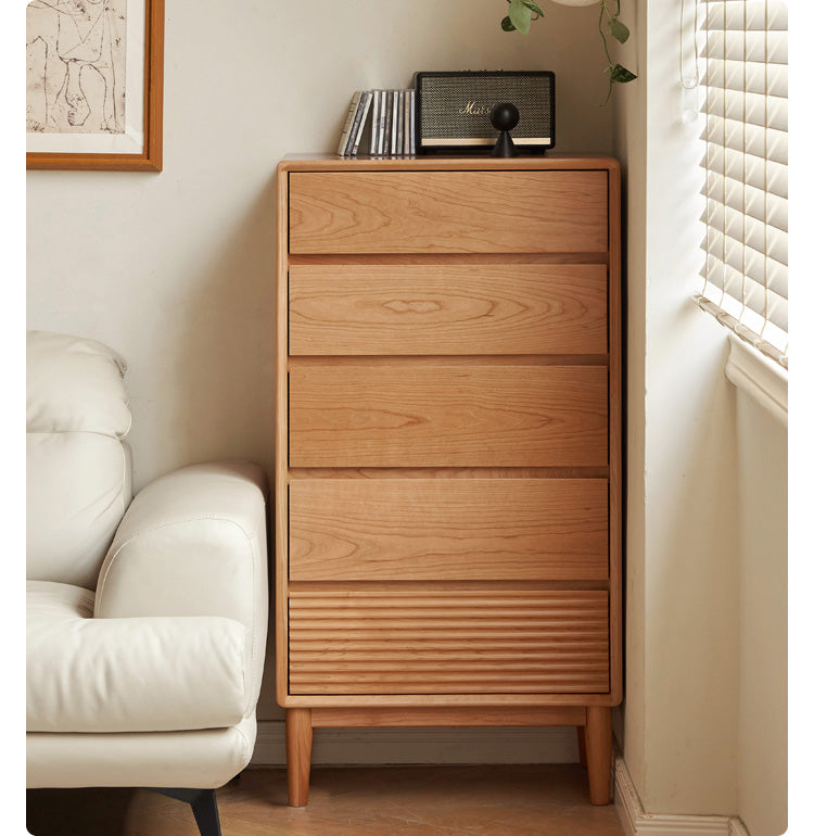 Cherry Solid Wood Chest of Drawers, Drawer Cabinet