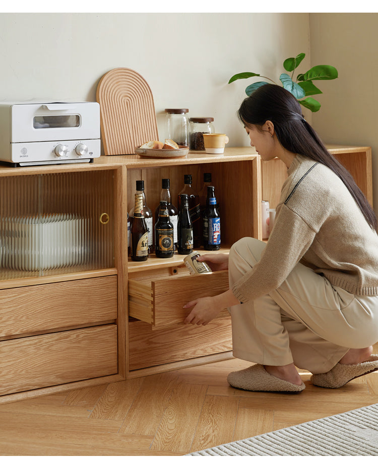 Oak Solid Wood Modern Creative Bookcase