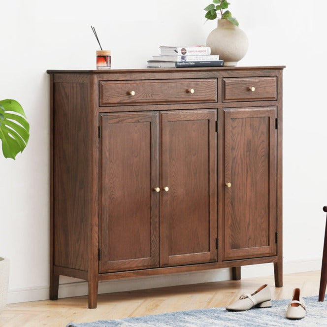 Oak Solid Wood American Style Shoe Cabinet